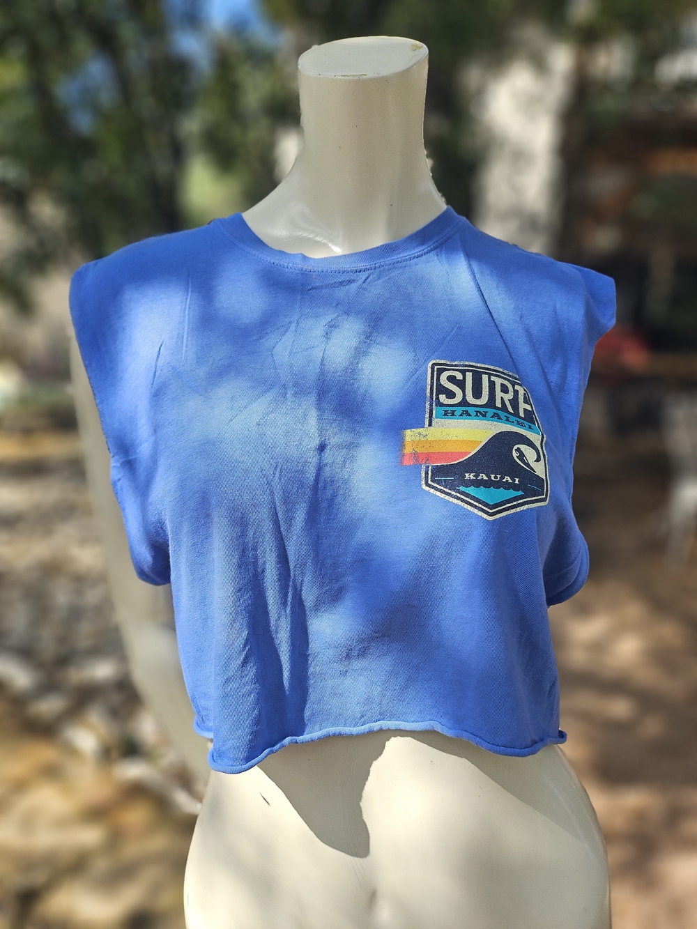 TechStyles Women's Blue Graphic Crop Top